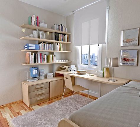 Small Teenage Bedroom, Small Bedroom Ideas On A Budget, Desk And Bookshelf, Teenage Bedroom Furniture, Study Room Design, Budget Bedroom, Teen Bedroom Furniture, Small Room Design