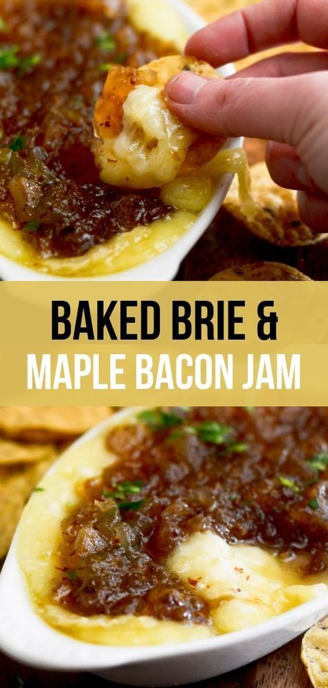 Maple Bacon Onion Jam Recipe, Brie Cheese Dip, Maple Bacon Onion Jam, Bacon Onion Jam Recipe, Maple Jam, Maple Bacon Jam, Onion Jam Recipe, Top Appetizers, Brie Cheese Recipes