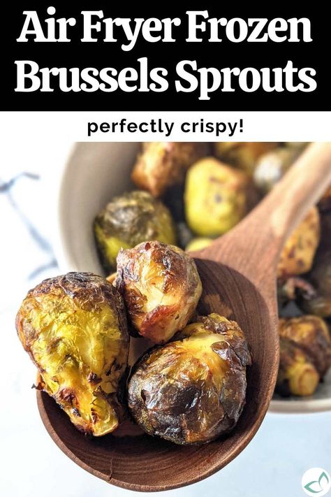 Frozen Brussels Sprouts in the air fryer make a fast and delicious side dish on a busy night! They become perfectly roasted in the air fryer with minimal prep so you can have a healthy and delicious side to accompany any meal. All you need is frozen brussels sprouts, a few simple seasonings and 15 minutes! Easy side dish | vegetable side dish | vegan side dish Frozen Brussel Sprouts, Frozen Brussels Sprouts, Freezing Brussel Sprouts, Air Fryer Brussels Sprouts, Ninja Foodi Grill, Fried Brussel Sprouts, Thanksgiving Dinner Recipes, Vegan Side Dishes, Sprout Recipes