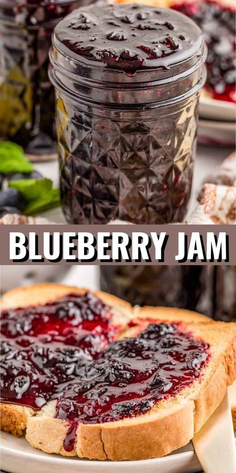 With minimal ingredients, this Blueberry Jam is a favorite spread to put on toast, English muffins, and so much more. You really only need 4 ingredients. You could also use this as a sauce in various desserts as a garnish, just spoon some over the top or inside and you are all set. Make this blueberry jam in the spring and summer! Blueberry Jam Recipe Easy, Indulgent Recipes, Blueberry Jam Recipe, Crock Pot Desserts, Blueberry Sauce, Bacon Jam, English Muffins, Blueberry Jam, Jam Recipe