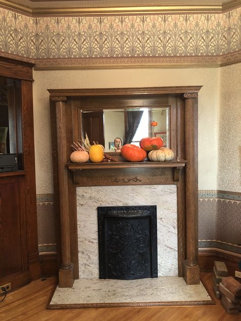 Woodstove Mantle, Offset Fireplace, Bedroom Mantle, Master Fireplace, Victorian Fireplaces, Edwardian Fireplace, Mantle Ideas, Iron Fireplace, Victorian Fireplace