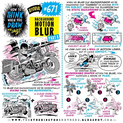 EtheringtonBrothers on Twitter Motion Lines Comic, Drawing Motion Lines, How To Draw Motion Blur, Drawing Motion, Motion Lines, Etherington Brothers, Background Motion, Comic Tutorial, Concept Art Tutorial