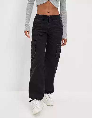 Ae Cargo Pants, Cheap Fitted Black Cargo Jeans, Black Cargo Pants Aesthetic, American Eagle Cargo Pants, Cargo Pants American Eagle, Cheap High-waist Black Cargo Jeans, Black Non-stretch Casual Cargo Jeans, Workwear Essentials, Black Cargo Pants