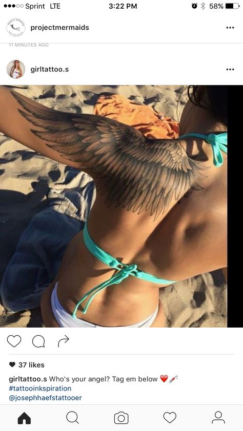 Wing Tattoo On Shoulder, Angel Wing Tattoo, Wing Tattoos On Back, Girl Shoulder Tattoos, Black Girls With Tattoos, Wing Tattoo, Tattoos For Black Skin, Forearm Tattoo Women, Pretty Tattoos For Women