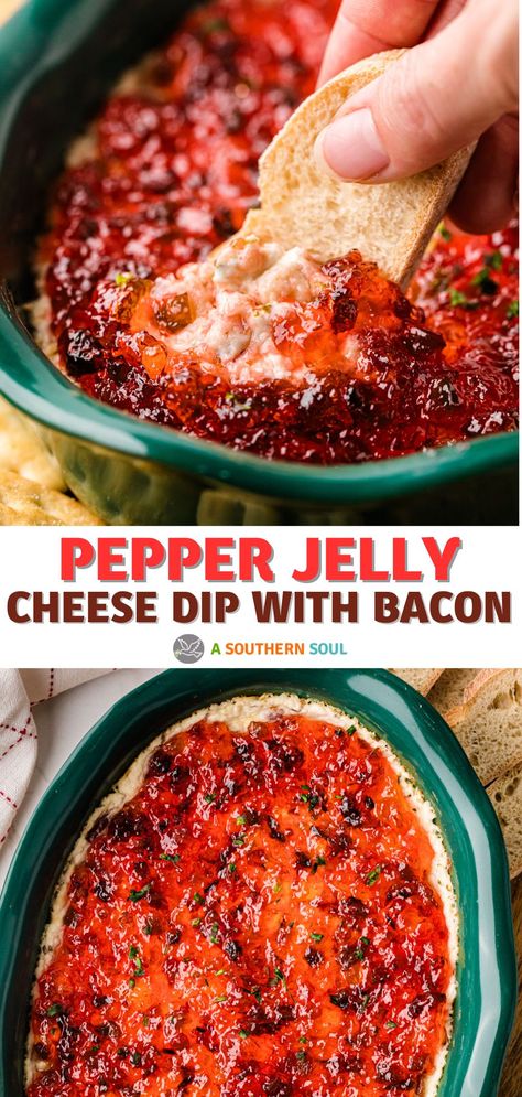 Hot Pepper Bacon Jam Uses, Hot Pepper Jelly Cheese Balls, Bacon Pepper Jelly Dip, Christmas Pepper Jelly, Recipes With Red Pepper Jelly, Easy Elegant Appetizers Simple, Hot Pepper Jelly Recipe Appetizers, Bacon Jam Appetizer, Pepper Jelly Cheese Dip