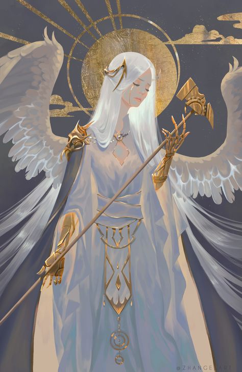 Zhange's Artwork Page - SCP Foundation Futurisme Retro, Scp Foundation, Arte Sketchbook, 판타지 아트, Angel Art, 영감을 주는 캐릭터, An Angel, White Hair, Fantasy Character Design