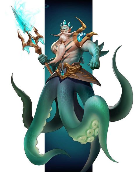 Poseidon, Joe XU on ArtStation at https://www.artstation.com/artwork/e059VP Zbrush Character, New Gods, Sea Witch, Mermaid Art, Game Character, Character Concept, Game Art, Art Inspo, Concept Design