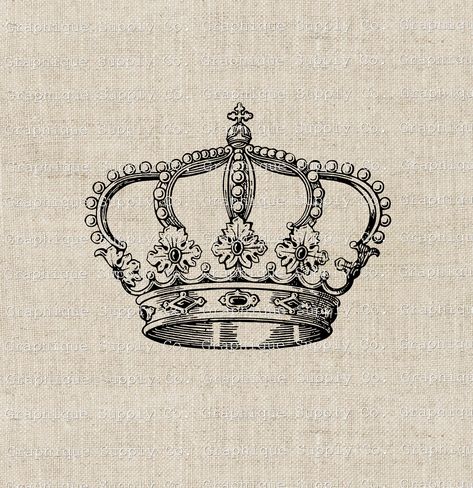 Vintage Crown Illustration, Crown Illustration Queen, Queen Crown Illustration, 1800 Aesthetic, Vintage Graphic Art, Queen Illustration, Vintage Book Illustration, Crown Clipart, Queens Crown