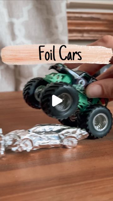 Brittany | Kids/Toddler/Baby Activities on Instagram: "Calling all monster truck lovers! Here is a fun activity to try.   Grab some cars and wrap them in aluminum foil. Then carefully take the foil off of the cars. Now you have crushable foil cars. Your kids will love crushing them with their monster trucks.   Inspired by: @bymelissakate   #kidsactivities #kidsactivity #kidsactivityideas #toddleractivities #toddleractivity #kidsplaytrucks #monstertrucks #monstertruckactivities" Monster Truck Craft, Truck Crafts, Baby Activities, Preschool Activity, Activity Ideas, Monster Truck, Infant Activities, Aluminum Foil, Preschool Crafts