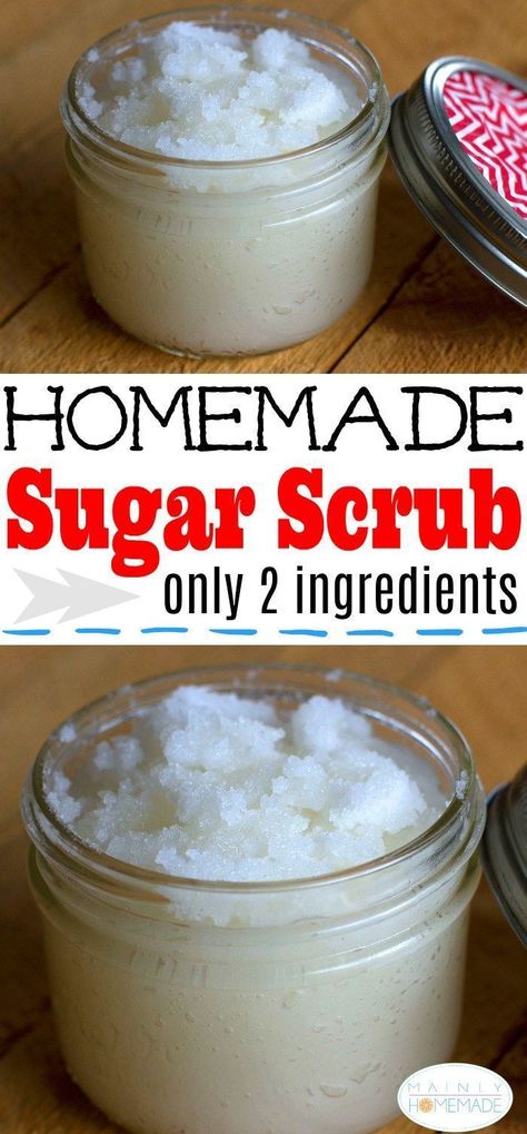 Homemade Sugar Scrub Only Two Ingredients for smooth and baby soft skin in less than a minute. Perfect for dry, itchy and sensitive skin. Winter months dry my skin and this is perfect to help relieve dryness. #Sugar #scrub #sugarscrub #natural #homemade # Homemade Sugar Scrub, Skin Exfoliator, Diy Sugar Scrub, Diy Sugar Scrub Recipe, Natural Sugar Scrubs, Sugar Scrub Homemade, Sugar Scrub Recipe, Diy Body Scrub, Sugar Scrub Diy