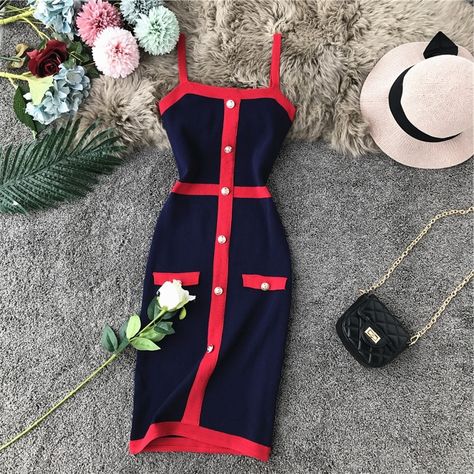 Girls Beach Dress, Elegant Bodycon Dress, Boho Beach Dress, Knit Tank Dress, Summer Bodycon Dress, Block Color, Knitted Bodycon Dress, Knit Tank, Cheap Dresses