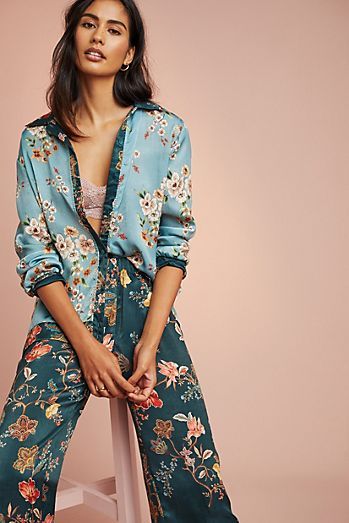 Anthropologie Sleepwear, Boho Pajamas, Pyjama Trend, Upscale Fashion, Cotton Pajamas Women, Sleep Clothes, Anthropologie Style, Sleepwear Fashion, Women's Sleepwear