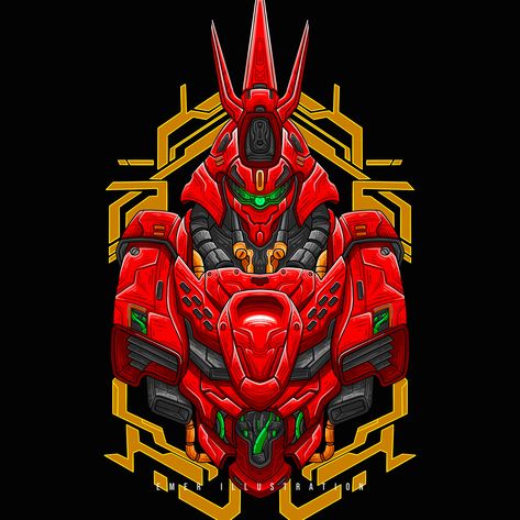 Sazabi Fanart by Emer std Sazabi Wallpaper, Sazabi Gundam, Neo Zeong, 3d Machine, Anime Tattoo, Gundam Art, Anime Tattoos, Gundam, Tattoo Design