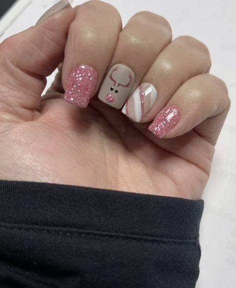 Navidad Nails, Reindeer Nails, Cnd Nails, Toe Nail Color, Wow Nails, Cute Simple Nails, Cute Gel Nails, Christmas Nails Acrylic, Winter Nail Designs