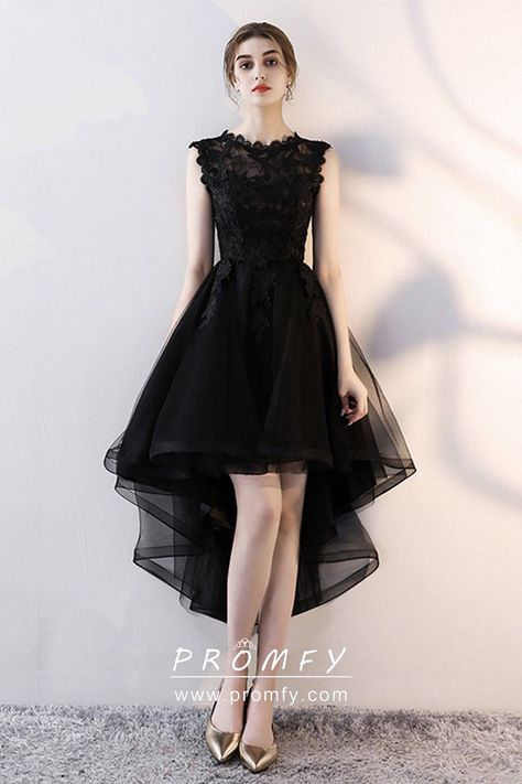 Halloween Homecoming, Gaun Tulle, Witch Birthday, Tea Length Formal Dresses, Debut Gowns, High Low Party Dresses, High Low Cocktail Dress, Mode Dress, High Low Prom Dress