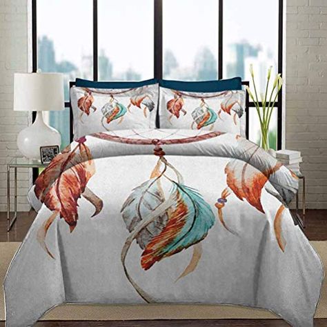 Bedding Duvet Cover Set Feather Chic Home Duvet Cover Set Watercolor Dream Catcher Native American Inspirations Tradi... Dream Catcher Native American, American Theme, Luxury Duvet Covers, Bedding Duvet, Modern Bedroom Design, Duvet Bedding, Chic Home, Bed Duvet Covers, Duvet Cover Set