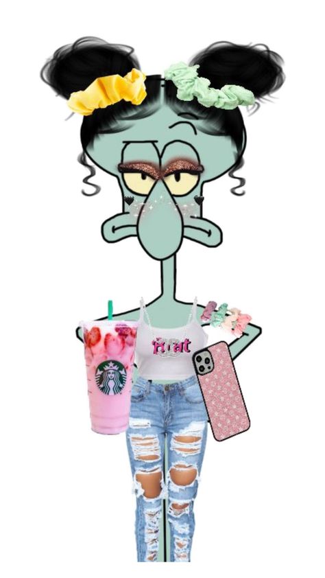 Baddie Squidward, Preppy Spongebob, Preppy Characters, Baddie Pics, Baddie Cartoon, Spongebob Characters, Shrek Funny, Friend Wallpaper, Taylor Swift Jokes