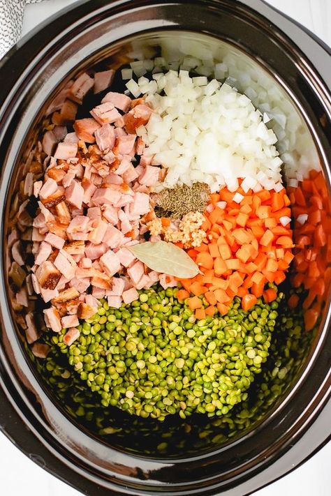 Easy Slow Cooker Recipes | * 16 oz dried green split peas rinsed | Facebook Dried Green Split Peas Recipes, Green Split Peas Recipes, Split Peas Recipes, Split Pea Recipes, Green Split Pea Soup, Green Peas Recipes, Dry Beans Recipe, Peas Recipes, Green Split Peas