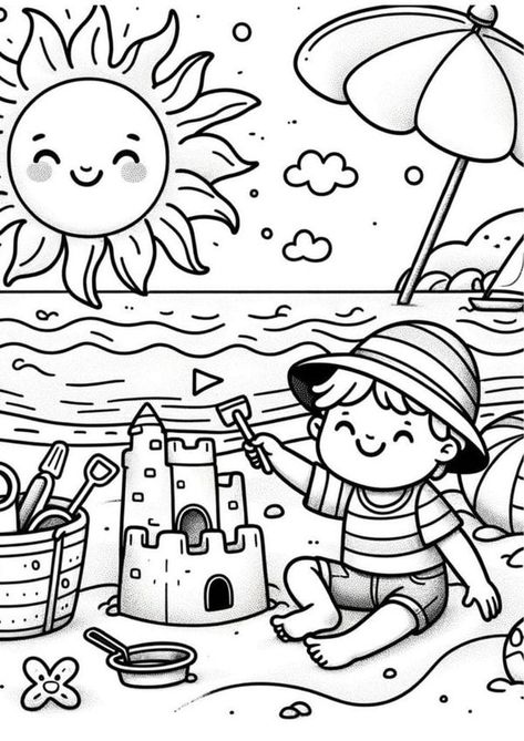 Summer Colouring Pages Kids, Summer Colouring Pages, Summer Coloring Pages For Kids, Summer Coloring Sheets, Book In Hand, Coloring Pictures For Kids, Summer Arts And Crafts, Free Kids Coloring Pages, Summer Coloring