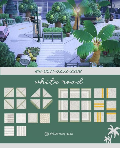 Citycore Acnh Path Codes, White Island Animal Crossing, Animal Crossing Codes Road, Acnh Paths Road, Road Custom Design Animal Crossing, Animal Crossing Design Codes Street, Acnh Road Paths Designs, Acnh Paths Designs Road, Road Code Animal Crossing