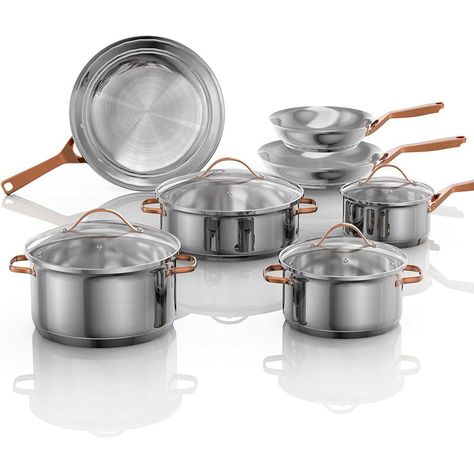 Cuisine > Plan de travail, crédence et fond de hotte > Accessoire pour plan de travail de cuisine > Accessoire de rangement pour cuisine RELAX4LIFE, ★SET CASSEROLE ET POÊLE 11 PCS★Ces 11 ustensiles de cuisine permettent d'effectuer toutes les tâches de cuisson, grandes ou petites - faire mijoter, sauter, frire, bouillir ou braiser. Il comprend une casserole de 1,6L avec couvercle, une marmite de 3,1L avec couvercle, une marmite de 5,4 L avec couvercle, une marmite de 4,2 L avec couvercle, une po Innovative Gadget, Food Wars, Kitchen Ware, Cookware Sets, Cooking Art, Professional Chef, Le Lot, House 2, Saute Pan