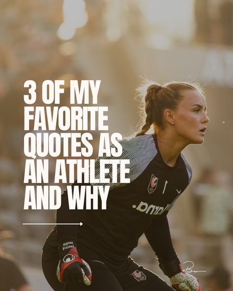 3 of my favorite quotes as an athlete and why. Do you have a favorite? #soccer #athlete #soccerplayer #quote #inspirationalquotes Famous Athlete Quotes, Athlete Quotes, My Favorite Quotes, Coach Quotes, Soccer Motivation, Soccer Quotes, Female Athletes, Soccer Players, Favorite Quotes