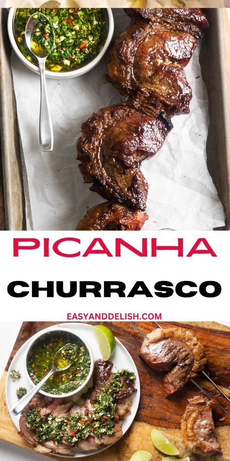 Make this picanha churrasco juicy and tender at home. It has the quality of a Brazilian steakhouse but costing much less. Brazilian Picanha Recipe, Easy Barbacoa Recipe, Churrasco Recipe, Grilled Picanha, Picanha Steak, Basque Food, Slow Cooker Barbacoa, Brazilian Steakhouse, Quick Pasta Recipes