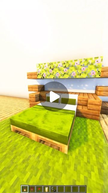 Minecraft Cute Bed Ideas, Bed Designs Minecraft, Minecraft Bed Ideas, Nature Bed, Minecraft Bed, Minecraft Tutorial, Minecraft Ideas, Minecraft Designs, February 1