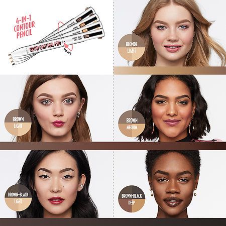 Brow Contour Pro - Benefit Cosmetics | Sephora Brow Hair Color, Benefit Cosmetics Brow, Highlighting Makeup, Goof Proof Brow Pencil, Eyeshadow Designs, Women Things, Makeup Contouring, Natural Makeup For Brown Eyes, Light Brow