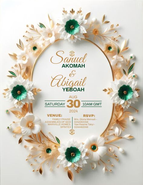 White, Emerald Green and Gold Floral Wedding White And Gold Background, Birthday Invitation Design, Wedding Invitation Gold, Ancient Paper, Digital Wedding Invitations Design, Wedding Flyers, Emerald Green And Gold, Certificate Background, Digital Invitations Wedding