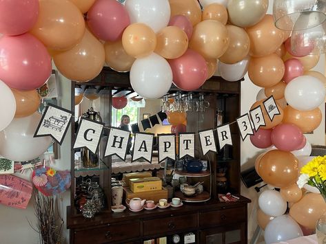 Custom Book Themed Birthday Banner | Next Chapter Banner | Black and White Book Birthday Banner | Bookish Party Decor | Bookworm, Book Lover by HitTheRoadJacki on Etsy New Chapter Party Theme, Book Themed Photo Booth, Book Club Birthday Party, Bookish Party Ideas, Book Birthday Party Theme Adult, Book Themed Birthday Party For Adults, Bookish Birthday Party, Book Club Decor, Book Birthday Party Theme