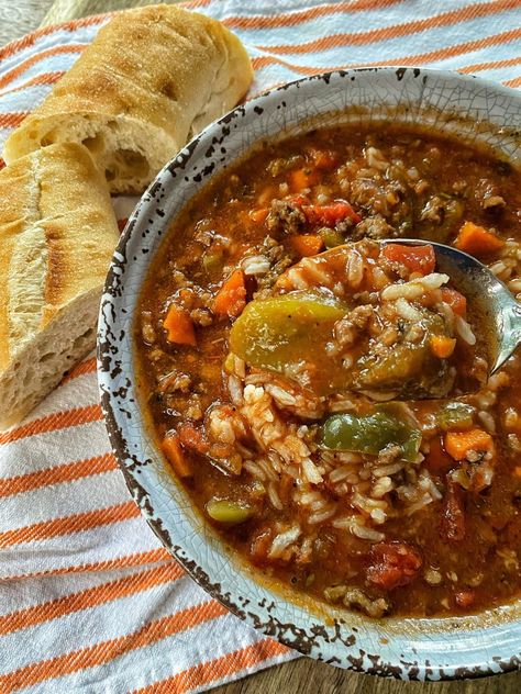 Unstuffed Pepper Soup, Fall Recipes Sides, The Tipsy Housewife, Unstuffed Peppers, Tipsy Housewife, Recipes Thanksgiving, Fall Comfort Food, Pepper Soup, Turkey Recipes Thanksgiving