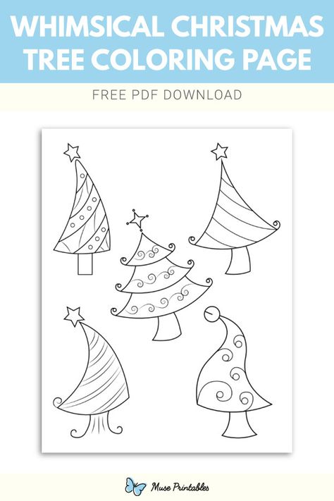 Free printable whimsical Christmas tree coloring page. Download it at https://museprintables.com/download/coloring-page/whimsical-christmas-tree/ Whimsical Christmas Tree Art, Christmas Tree Water, Christmas Tree Coloring, Whimsical Christmas Tree, Tree Coloring, Christmas Tree Drawing, Christmas Tree Coloring Page, Whimsical Christmas Trees, Christmas Craft Fair