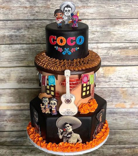 Coco Theme Birthday Cake, Coco Birthday Party, Second Birthday Cake, Girl Shower Cake, Coco Cake, Coco Birthday, Coco Party, Mexican Cake, Second Birthday Cakes