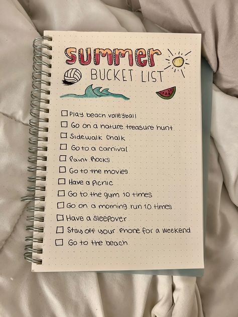 Summer List Ideas, Summer Bucket List For Teens, Ultimate Summer Bucket List, Summer Checklist, Bucket List For Teens, Bored Jar, Summer Journal, Summer To Do List, Journal Inspiration Writing