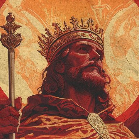 @objetovoadorr on Instagram: "Prompt: 1970’s dark fantasy book cover paper art dungeons and dragons style drawing of a red king wearing a red cloak, lord of the rings figurine, luminous golden crown, low angle view" Fantasy King Art, King Fantasy Art, Dark Fantasy Book Cover, Dark Fantasy Book, Red Cloak, King Drawing, Fantasy Crown, Lord Of The Ring, King Painting