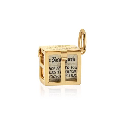 New York Newspaper Charm, Solid Gold Mini Newspaper, Nyt Crossword, New York Newspaper, New Years Gifts, Shaker Charm, Manhattan Cocktail, Solid Gold Charms, Vermouth, Handbag Charms