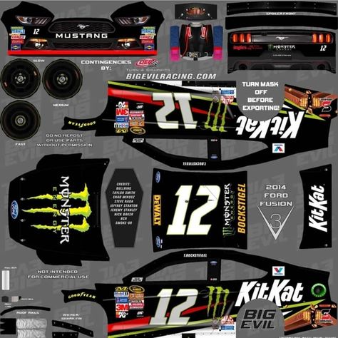 Nascar Templates, Miami Vibes, Paper Car, Custom Top, Monster Energy, Paper Models, Concept Cars, Nascar, Mustang