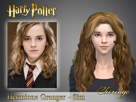 Get The Sims 4: Harry Potter sim! Sims 4 Cc Harry Potter Uniform, Hermione Hair, Sims 4 Realistic, Harry Potter Uniform, Harry Potter Hairstyles, Hogwarts Uniform, Sims 4 Sims, Cc Hair, Harry Potter Tumblr