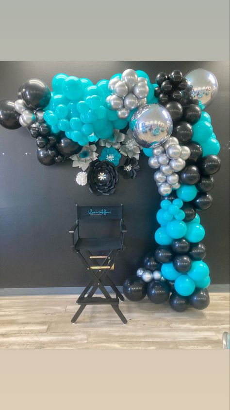 #balloons #balloongarland #balloondecor #birthday #birthdayparty #lashes #lashclass #decor #decoration Black Balloon Garland, Black Balloon, Black Balloons, Bouquet Arrangements, Cartoon Boy, Graduation Decorations, Balloon Bouquet, Tiffany Blue