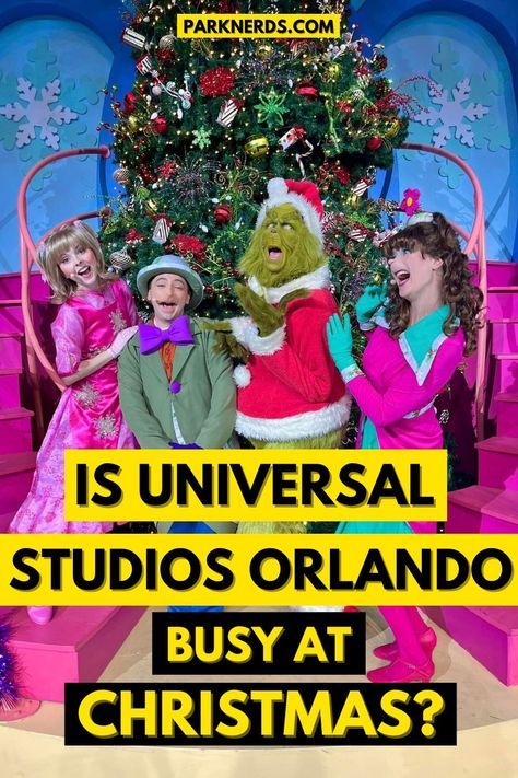 Is Universal Studios Orlando Busy at Christmas? Universal Studios Christmas, Universal Studios Characters, Grinch Characters, Holiday Parades, Christmas Date, Choral Music, Blues Brothers, Universal Studios Orlando, Diagon Alley