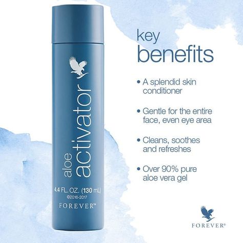 #aloe #activator #beautyproducts -key benefits for your #skin - maximise the image to read all benefits thos #aloeproduct will provide to… Aloe Vera Gel Forever, Forever Living Aloe Vera, Aloe Vera For Skin, Pure Aloe Vera Gel, Everyday Skincare, Forever Products, Natural Beauty Care, Jw Pioneer, Forever Aloe