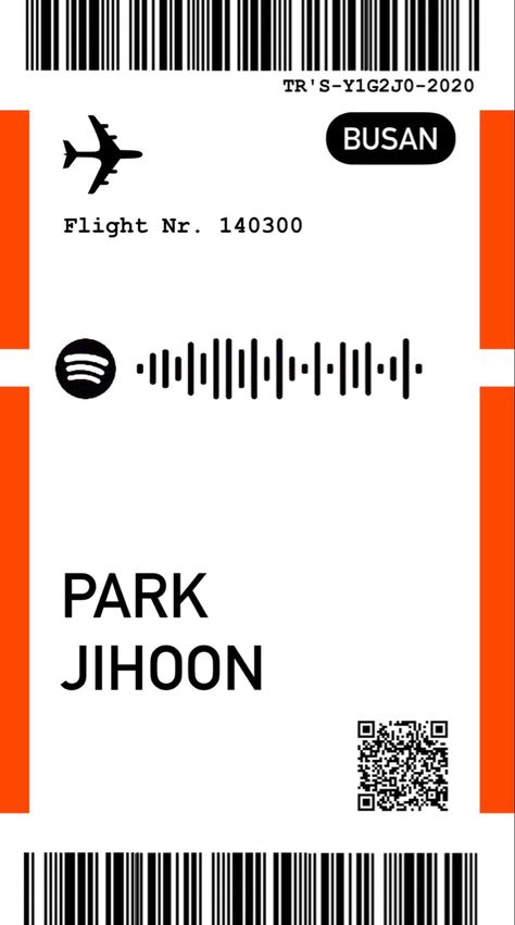 Enhypen Concert Ticket Printable, Kpop Ticket, Flight Ticket Template, Airport Ticket, Airport Tickets, Bts Tickets, Treasure Jihoon, Chanwoo Ikon, Jihoon Treasure