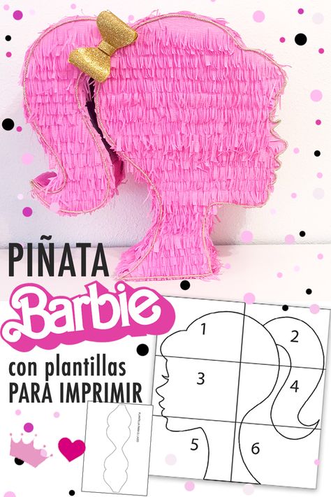 TE DEJO UN TUTORIAL PARA HACER ESTA HERMOSA PIÑATA DE BARBIE Barbie Props Party Ideas, Barbie Pinata Diy, Barbie Ideas Party, Barbie Party Decorations Ideas Diy, Barbie Birthday Party Ideas Decoration Diy, Pin The Bow On Barbie, Barbie Silhouette Printable, Pinata Barbie, Barbie Pinata Ideas