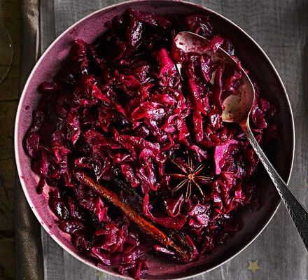 Festive red cabbage recipe | BBC Good Food Red Nose Day Cakes, Spiced Red Cabbage, Cooked Red Cabbage, Red Cabbage Recipe, Red Cabbage With Apples, Food To Order, Red Cabbage Recipes, Braised Red Cabbage, Vegetarian Mains