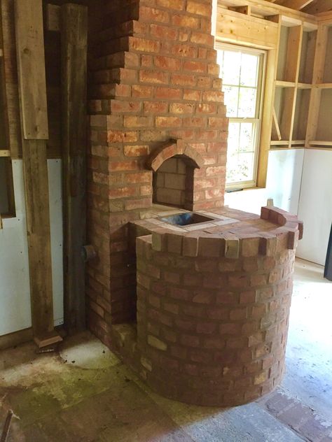 Brick Forge, Forge Design, Woodburning Stove Fireplace, Home Forge, Diy Forge, Coal Forge, Man Cave Building, Power Hammer, Knife Making Tools