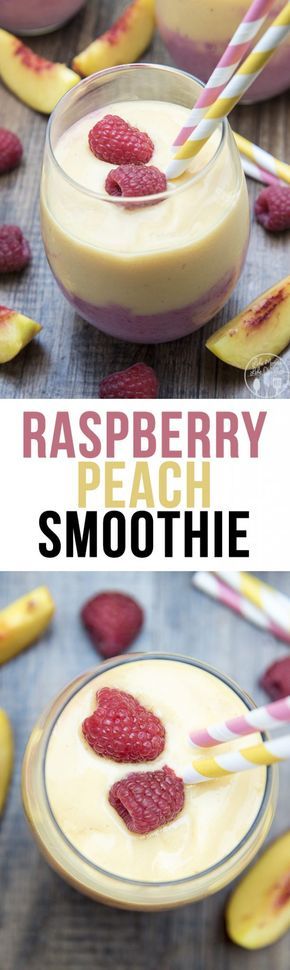 Raspberry Peach Smoothie, Smoothie Raspberry, Mousse Dolce, Smoothie Fruit, Peach Smoothie, Kitchen Top, Dessert Smoothie, Breakfast And Brunch, Tasty Breakfast