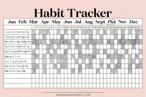 A Pair & A Spare | How to Adopt A New Healthy Habit (And Stick To It!) 57 Habits To Track For A Better Life, Healthy Habit Checklist, Healthy Lifestyle Tracker, Healthy Habit Tracker Free Printable, How To Create Healthy Habits, A Pair And A Spare, Housekeeping Schedule, Habits Tracker Bullet Journal, Healthy Facts