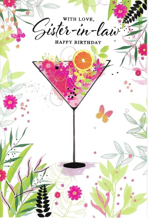 Sister In Law Birthday, Happy Birthday Wishes Photos, Birthday Cake Card, Fabulous Birthday, Happy Birthday Greeting Card, Cake Card, Happy Birthday Sister, Happy Birthday Quotes, Happy Birthday Greetings