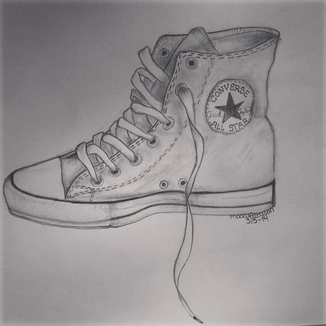 Converse Drawing Ideas, Boty Converse, Converse Drawing, Converse Ideas, Realistic Pencil Drawings, Animal Rabbit, Star Converse, Pastel Sec, Cool Pencil Drawings